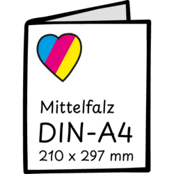 Mittelfalz auf DIN-A4